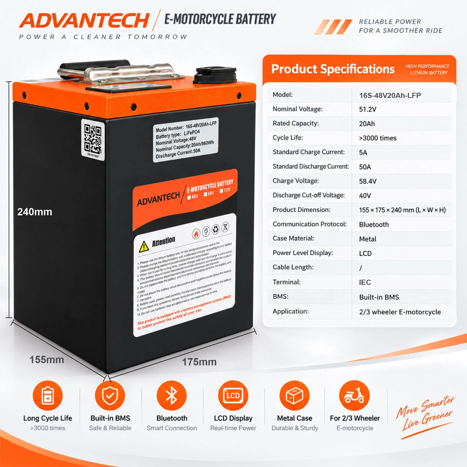 Batería Lifepo4 48V20AH - Especificaciones