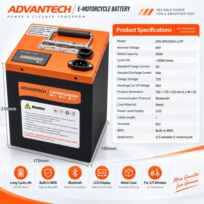 Batería Lifepo4 60V20AH - Especificaciones