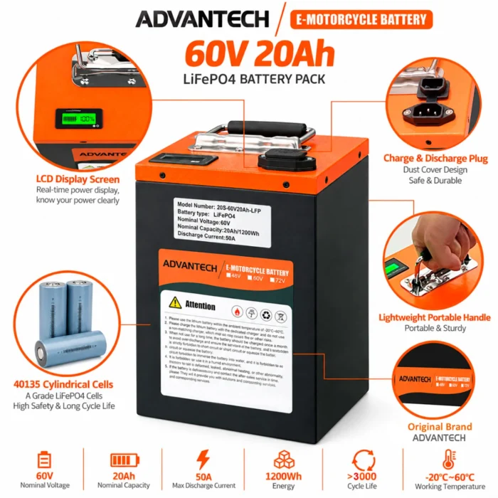 Batería Lifepo4 60V20AH - Características